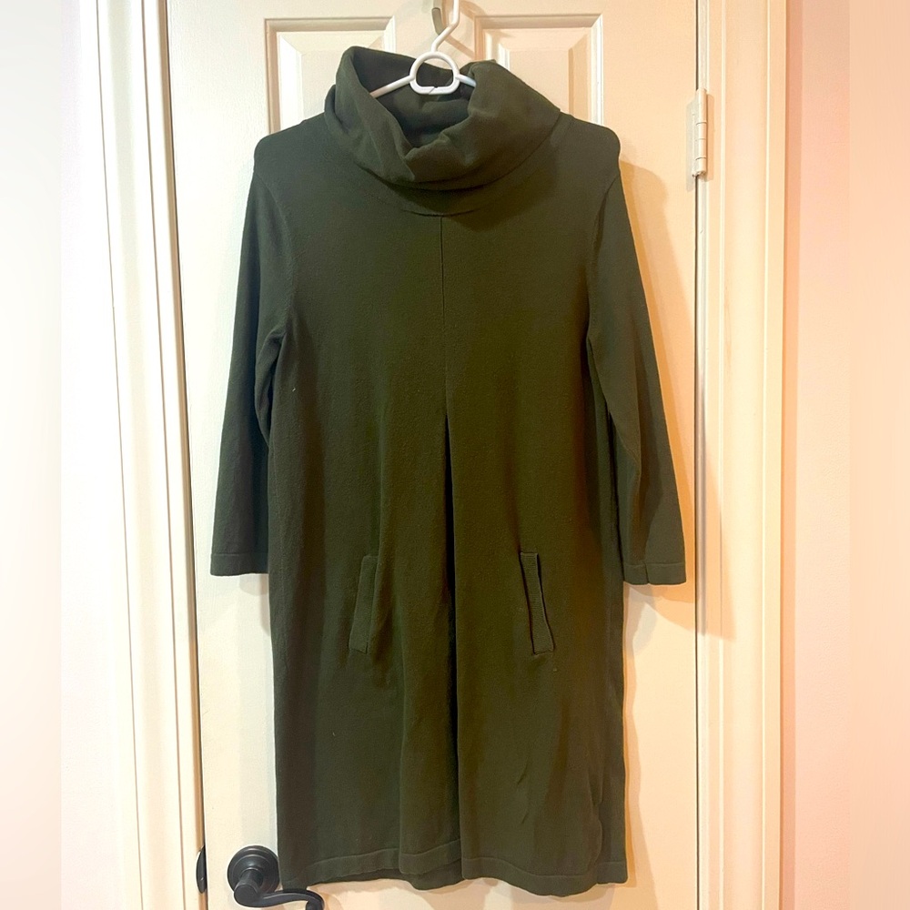 Olive Quarter Length Sleeve Dress with Pockets